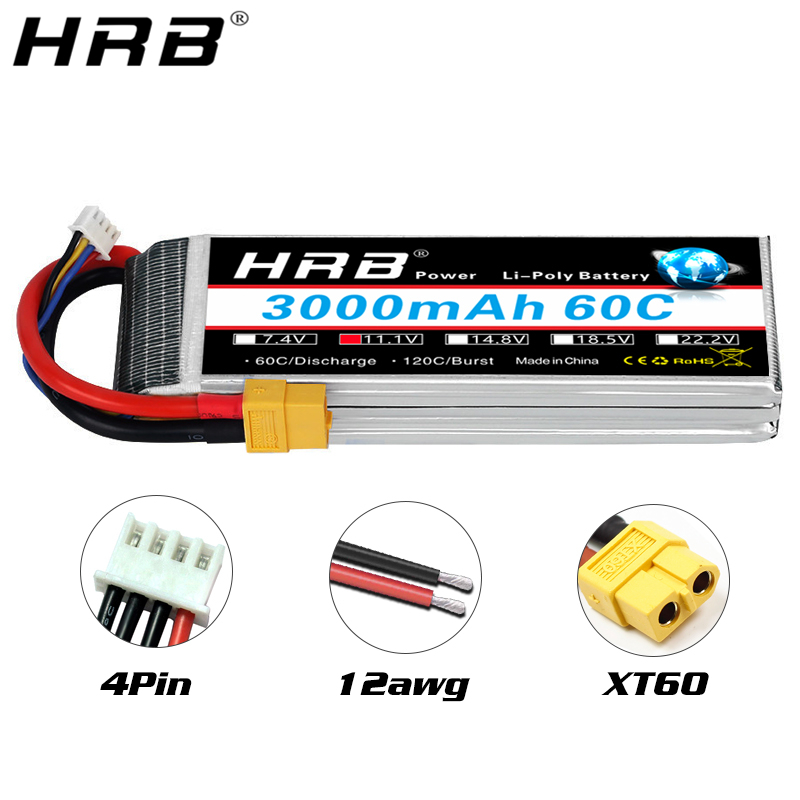 4S Lipo Battery 14.8V 6000Mah - HRB lipo Batterij 2S 3S 4S